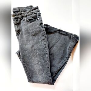 Grey/Black Denim Super Flare 11/30 Judy Blue Jeans Bellbottoms #JB88116 70s